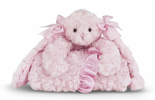 The Bearington Baby Collection Cuddle Me Cottontail Bunny Pink Stroller Blanket