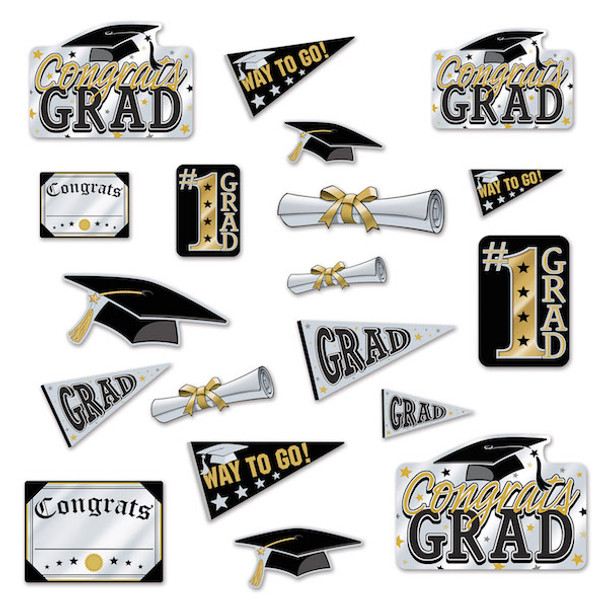 Grad Party Wall Cutouts 20pcs