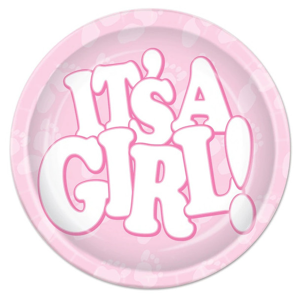 It's A Girl Baby Shower Dinner Plates 8pk