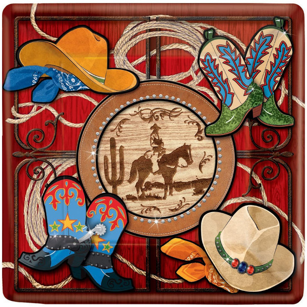 Giddy Up Cowboy Square Plates