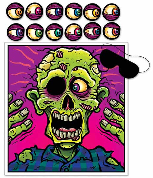 Pin The Eyeball On The Zombie Fun Party Game
