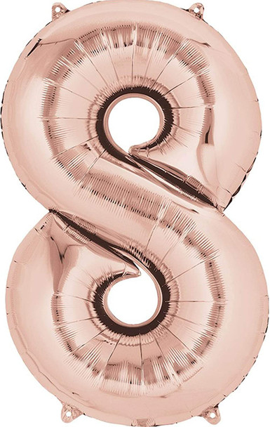 Number 8 Balloon in Rose Gold