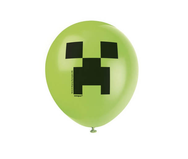 Minecraft Theme Party Balloons 8pk