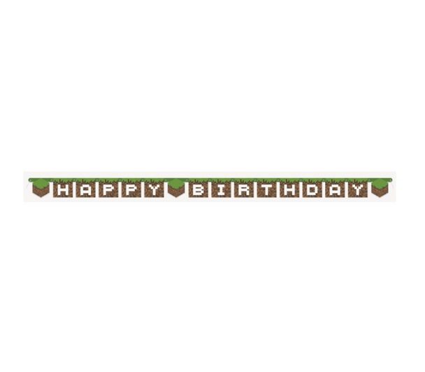 Minecraft Happy Birthday Party Banner