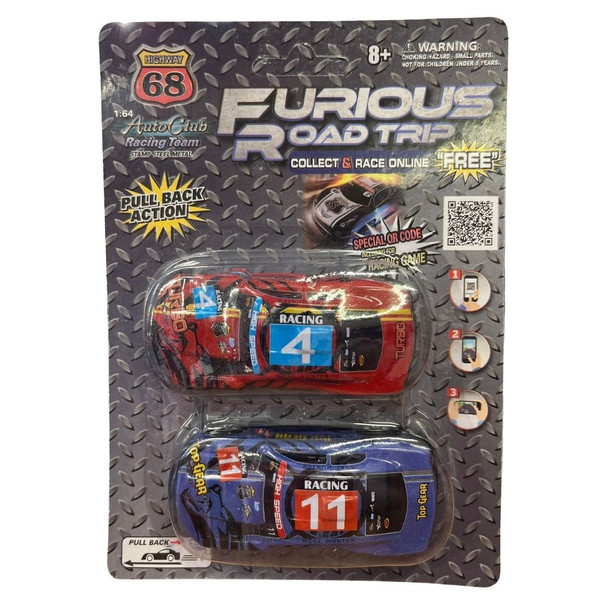 Race Car Toys Pull Back 2pk