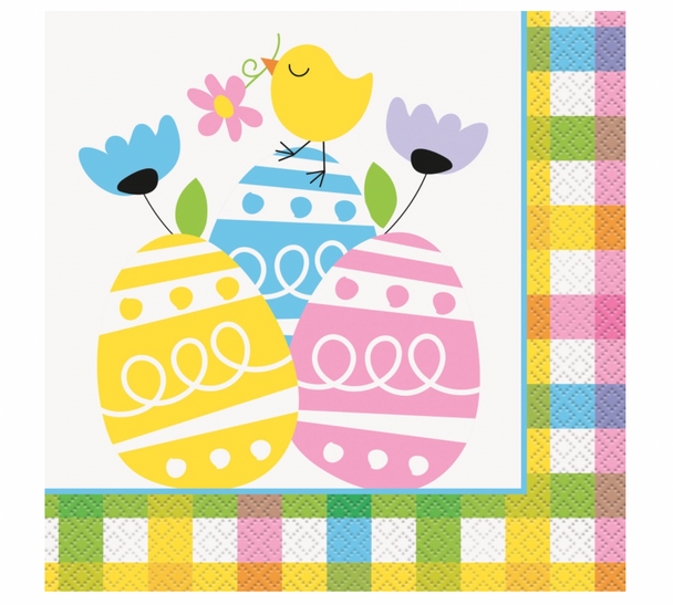 Colorful Plaid Easter Luncheon Napkins 20 Pack