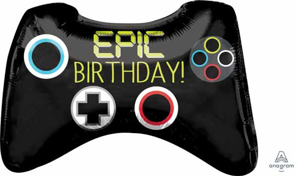 Anagram Supershape 28" Epic Birthday Level Up Game Controller Foil Balloon Party Decor