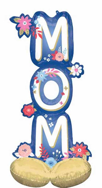 Airloonz 53" MOM Artful Florals Mother's Day Balloon Decoration