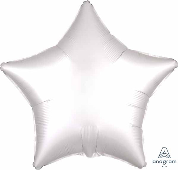 19" Star Satin Luxe White Satin Foil Balloon