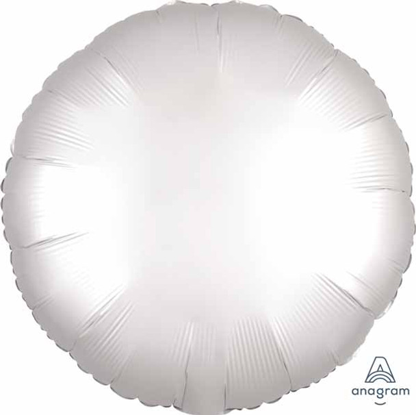 18" Round Satin Luxe White Satin Foil Balloon