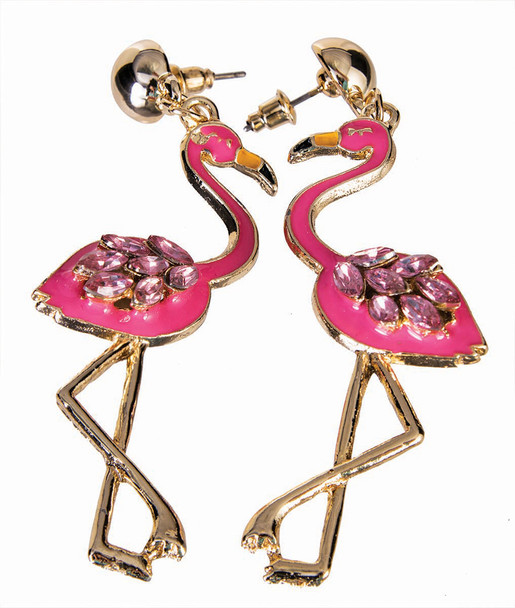 Pink Flamingo Dangle Earrings