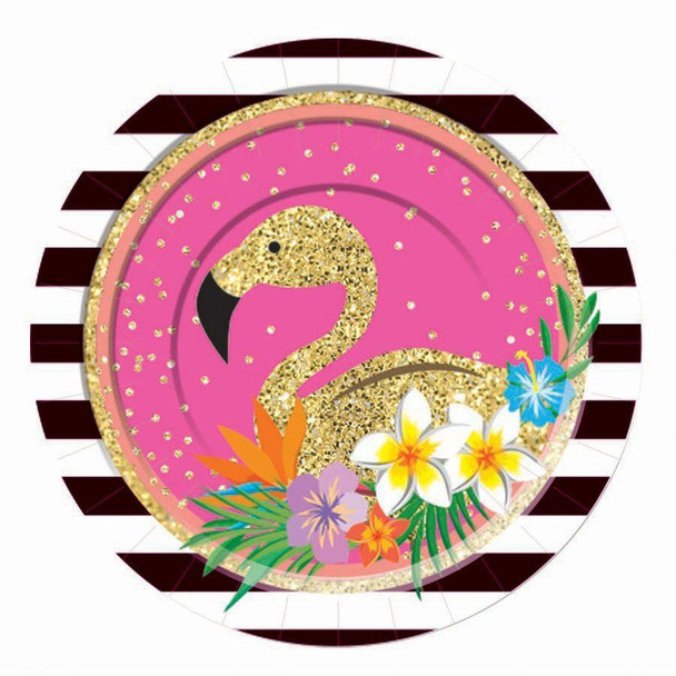 Gold Glitter Flamingo Dessert Plates