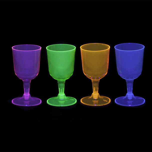 Black Light Reactive Wine Glasses Plastic