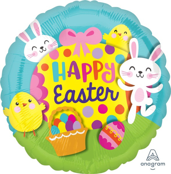 Happy Easter Rabbit Bunny Eggs Balloon