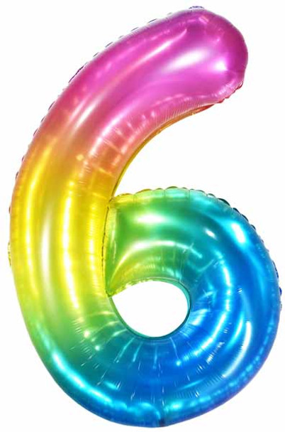 34" Number 6 Supershape Decorative Foil Balloon