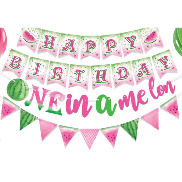 Watermelon Theme Birthday Banner Kit