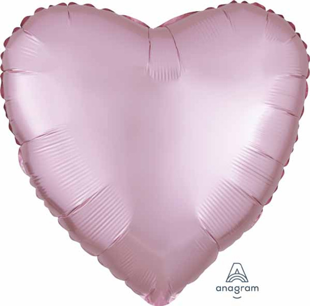 18" Heart Shape Satin Luxe Pastel Pink Foil Balloon