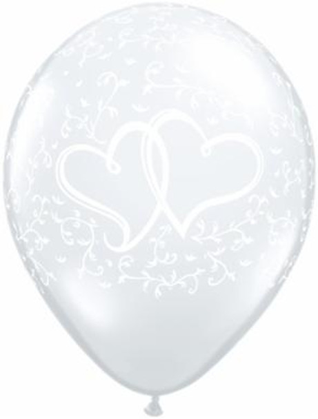 Round Latex Hearts Entwined Print Balloon