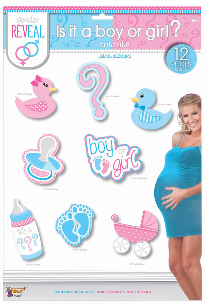 Gender Reveal Party Decorating Cutouts