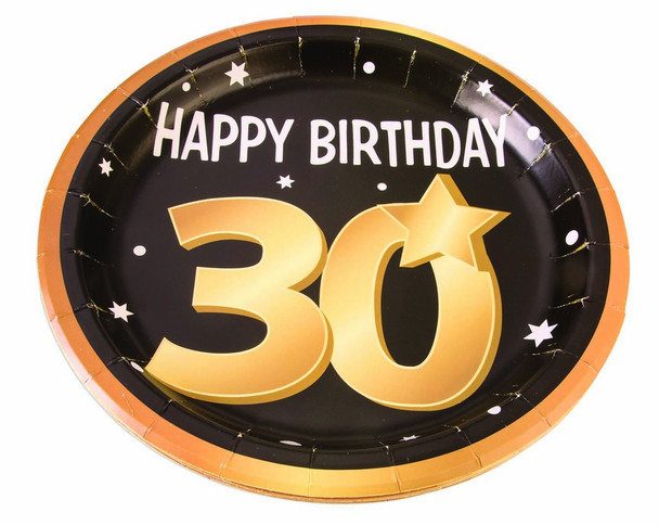 30th birthday paper plates 8pcs