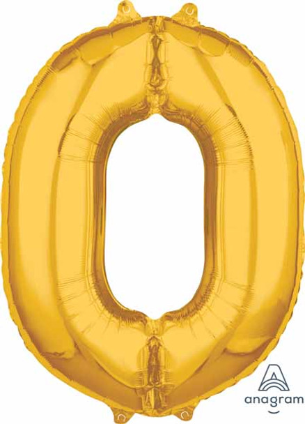 Number 0 Balloon in Gold