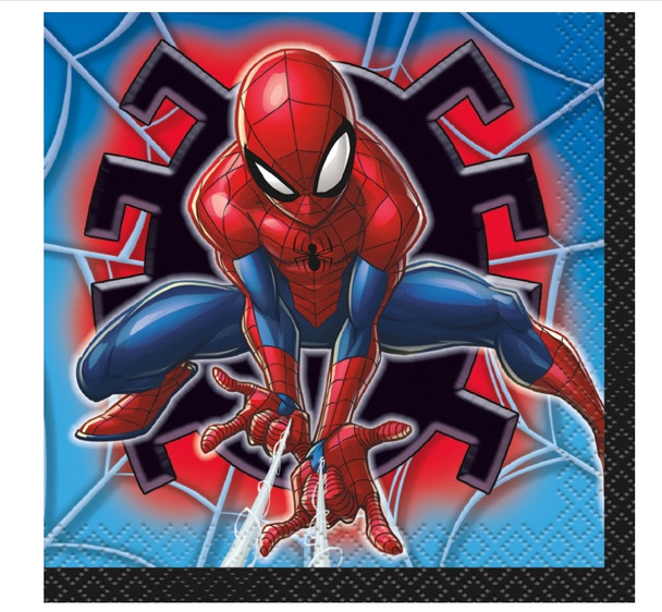 Marvel Spider-Man Birthday Party Beverage Napkins 16 Pack