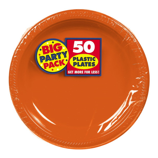 Solid Orange Plastic Plates