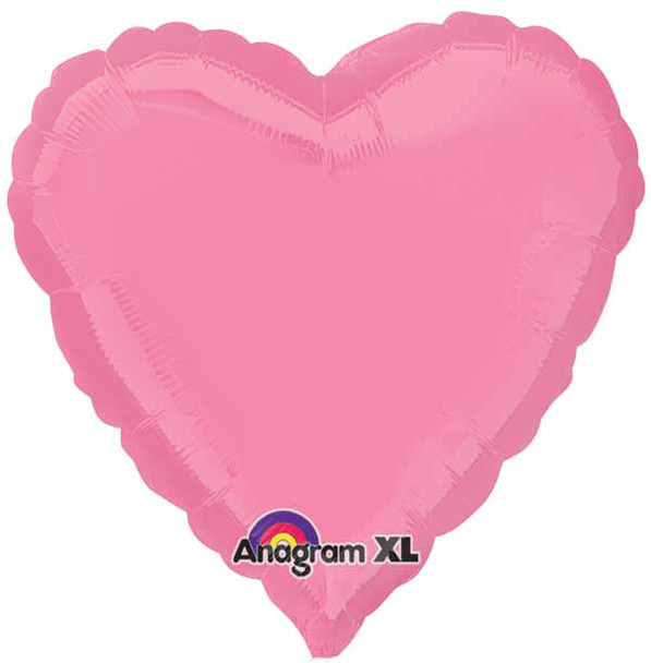 18" Bubble Gum Pink Heart Shape Foil Balloon