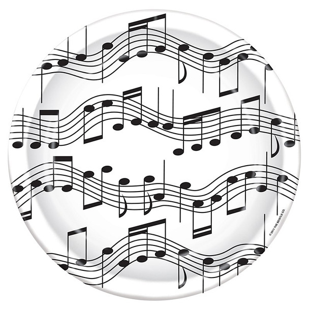 Musical notes paper plates