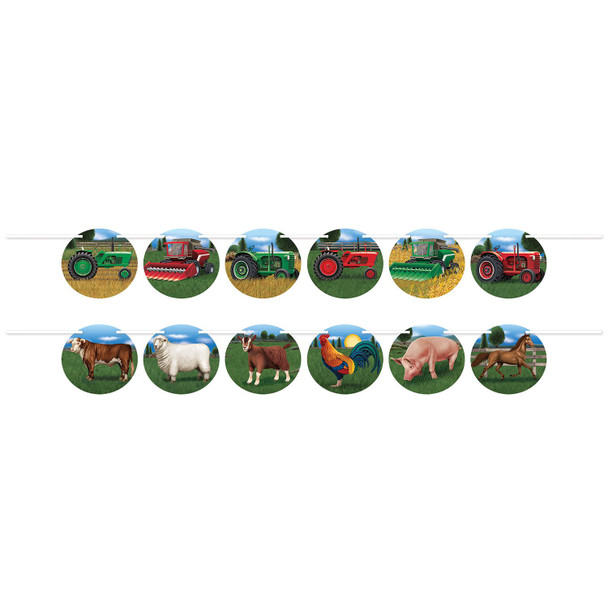 Tractor & farm animals streamer set