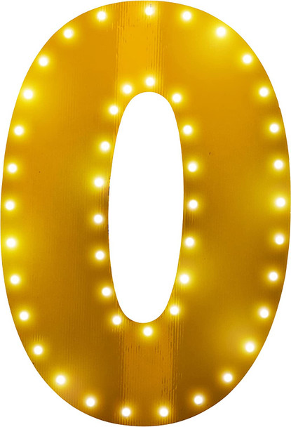 Gold Number 0 Lights-up