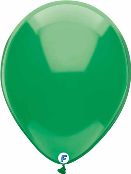 pack of crystal green 12" latex balloons