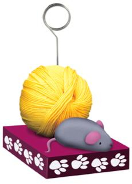 mouse and yarn catnip balloon weight photo holder