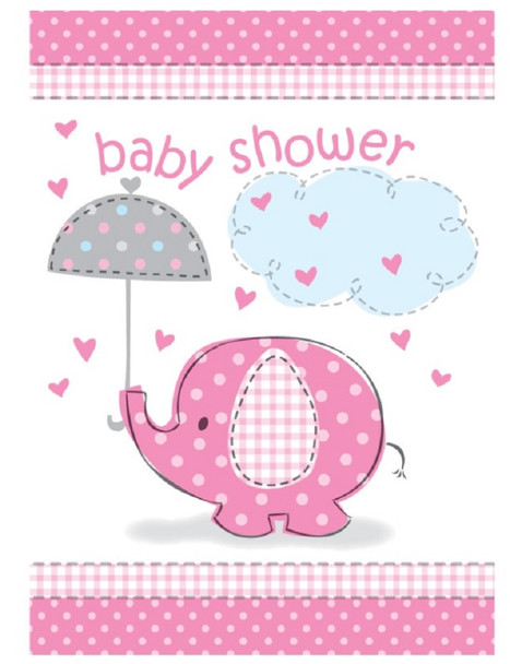 Umbrellaphants Pink Invitations 8ct