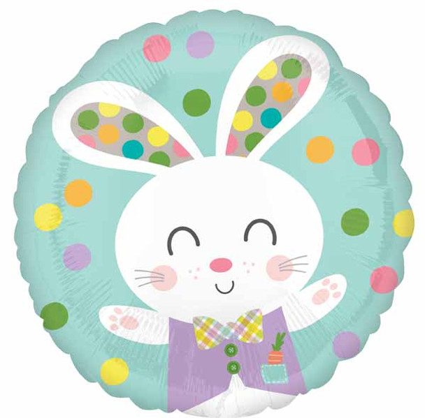 Jumbo Rabbit Easter Bunny Round Foil Balloon Party Decor