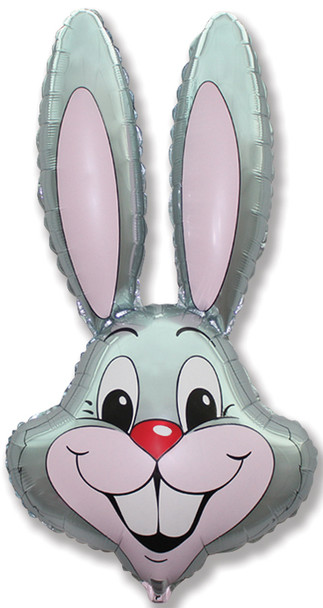 Huge Grey Rabbit Head Foil Balloon