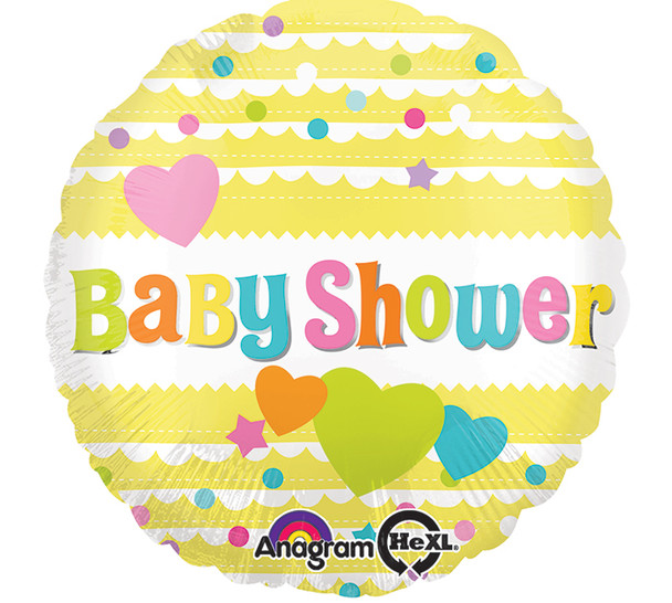 Hearts & Yellow Foil Baby Shower Balloon