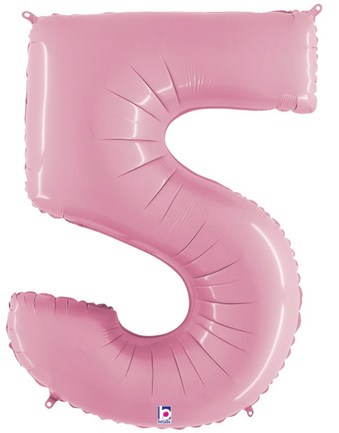 Huge Number 5 Pastel Pink Balloon