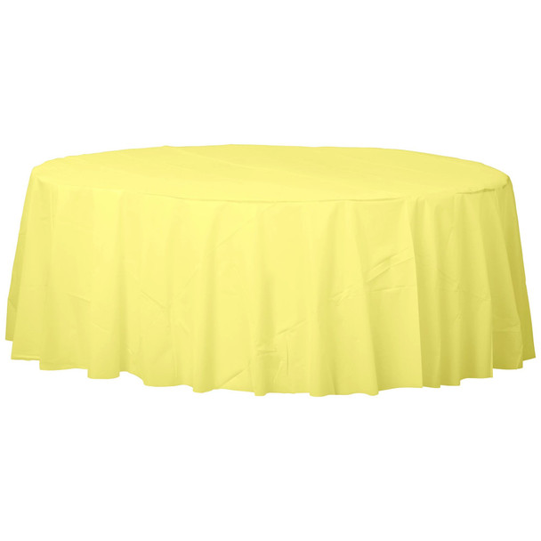 Round Plastic Tablecover Light Yellow