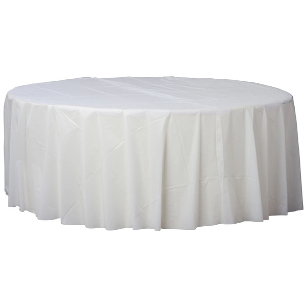 Round Plastic Tablecover White