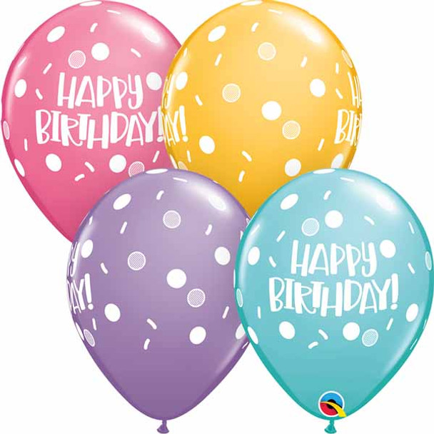 mixed colors dots and sprinkles birthday balloons