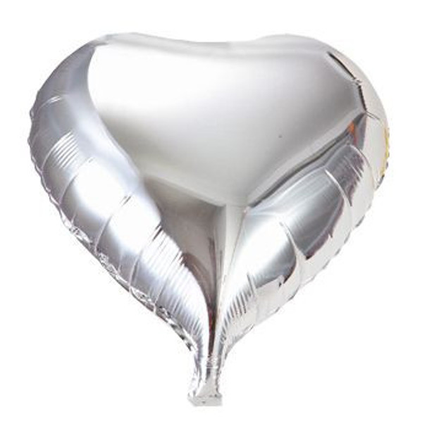 Metallic Silver Heart 18" Foil Balloon