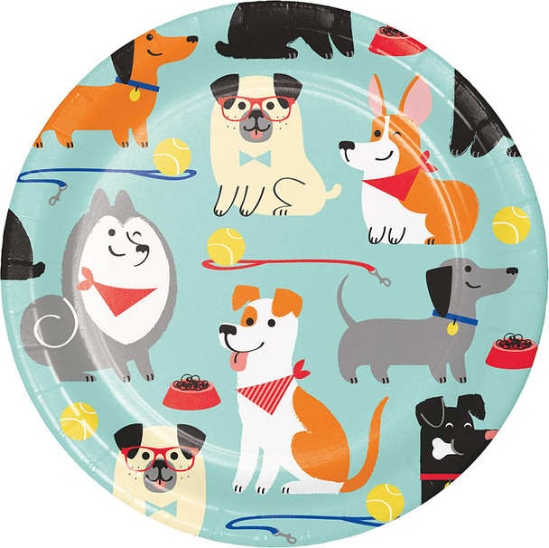dog party paper plates small