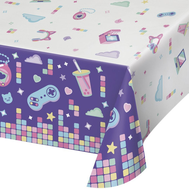 Digital Game Paper Tablecloth 54" x 102" Kids Birthday Tableware Decorations