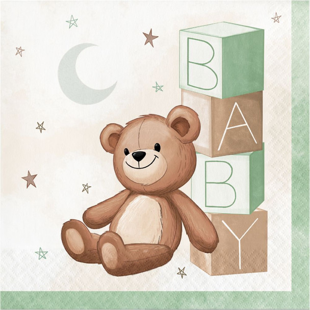 Teddy Bear Baby Shower Lunch Napkins Paper 16 Per Pack Baby Shower Tableware