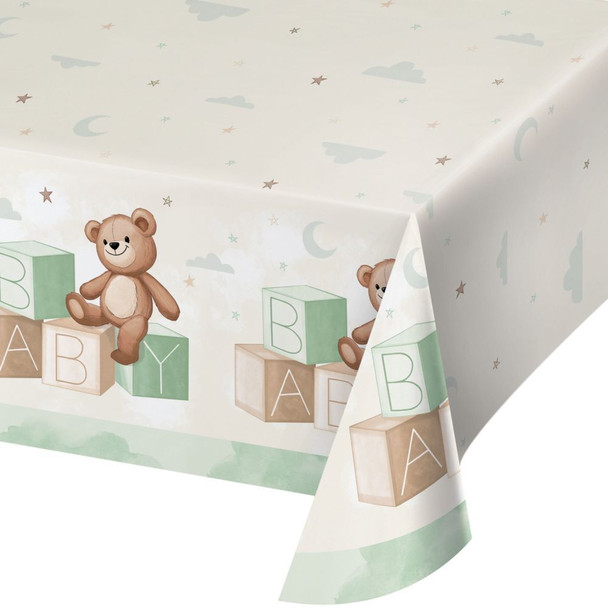 Teddy Bear Baby Shower Paper Tablecloth 54" x 102" Tableware