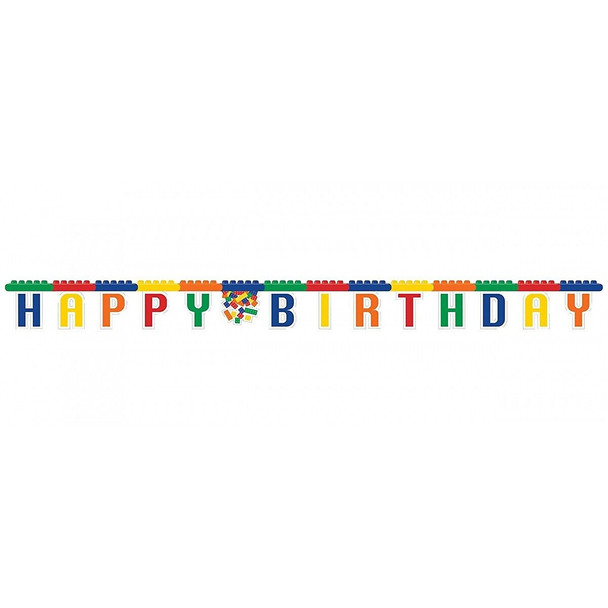 Block Party Building Bricks 'Happy Birthday' Jointed Banner 1/ct