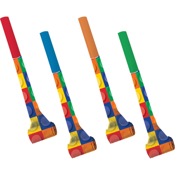 Block Party Building Bricks Kids Party Blowers Blowouts 8/ct