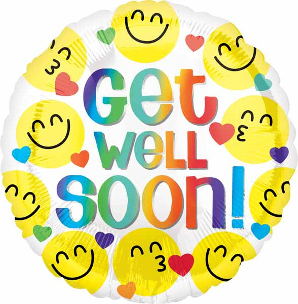 Get Well Soon Round Foil Balloon