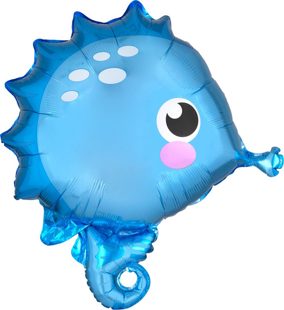 Adorable Blue Seahorse Foil Balloon